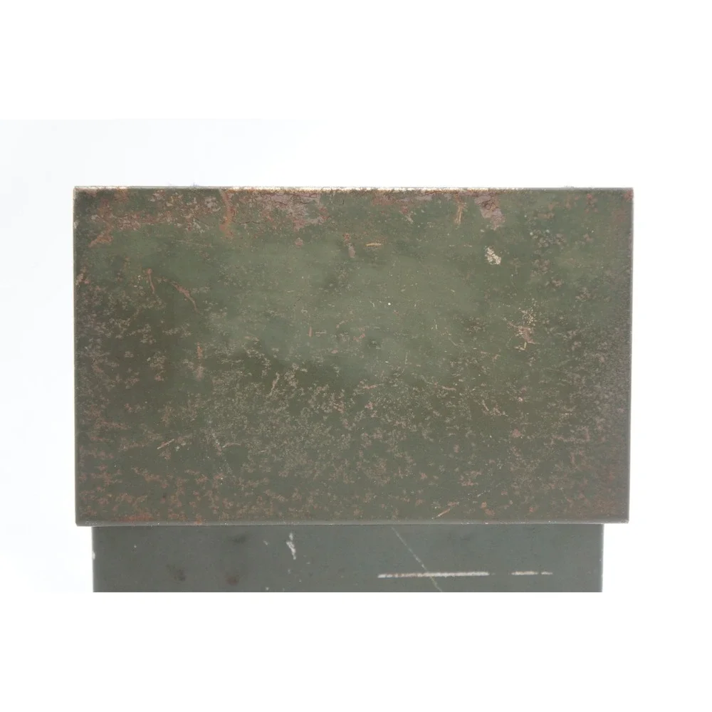ASCO Card Case Index Box 5x3 Green Metal Vintage Industrial A-Z Dividers Fair